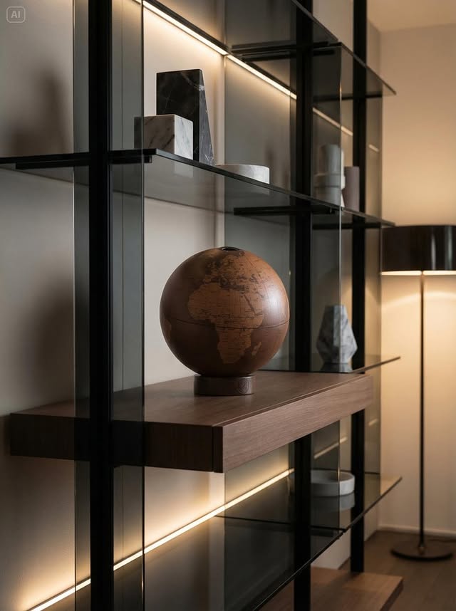 Orbis Avio Desk Globe – Ø 22 cm – Hand-Finished Wooden Base – Contemporary Consultable Map by Zoffoli - Main View