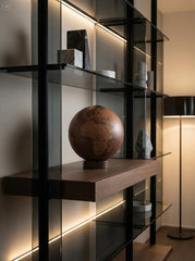 Orbis Avio Desk Globe – Ø 22 cm – Hand-Finished Wooden Base – Contemporary Consultable Map by Zoffoli - Main View