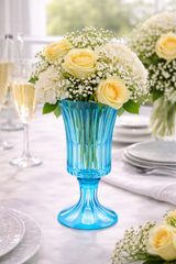 Vase – Luxury Crystal Plume Clear/lt.blu by Abhika - Main View