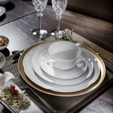 Crown White - طقم عشاء (16 قطعة)