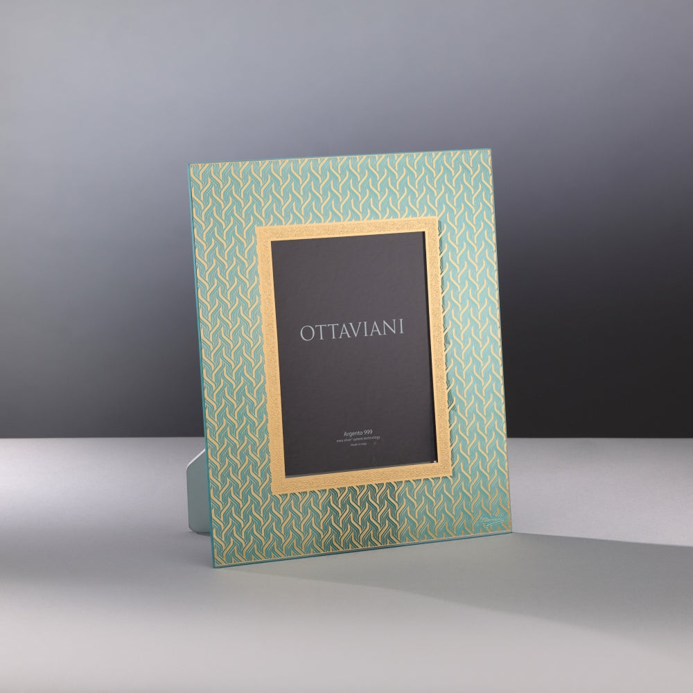 Crystal photoframe silver foil gold Cachemire by Ottaviani - Alternate Angle