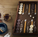 Handcrafted Robusto Cigar Backgammon Set by Manopoulos - Main View