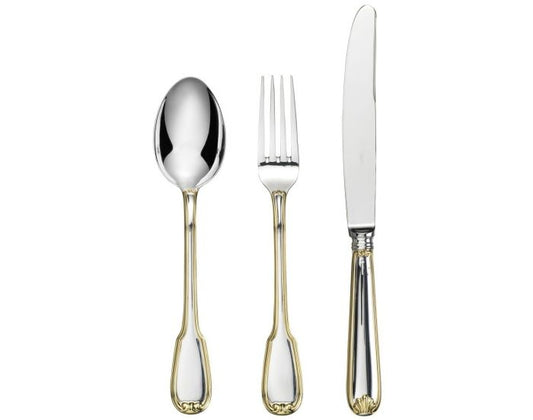Francese - cutlery 3 piece set partially gilded