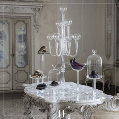 Flo Cake Holder Medium – Elegant Handmade Glass Piece by Abhika - Detail View