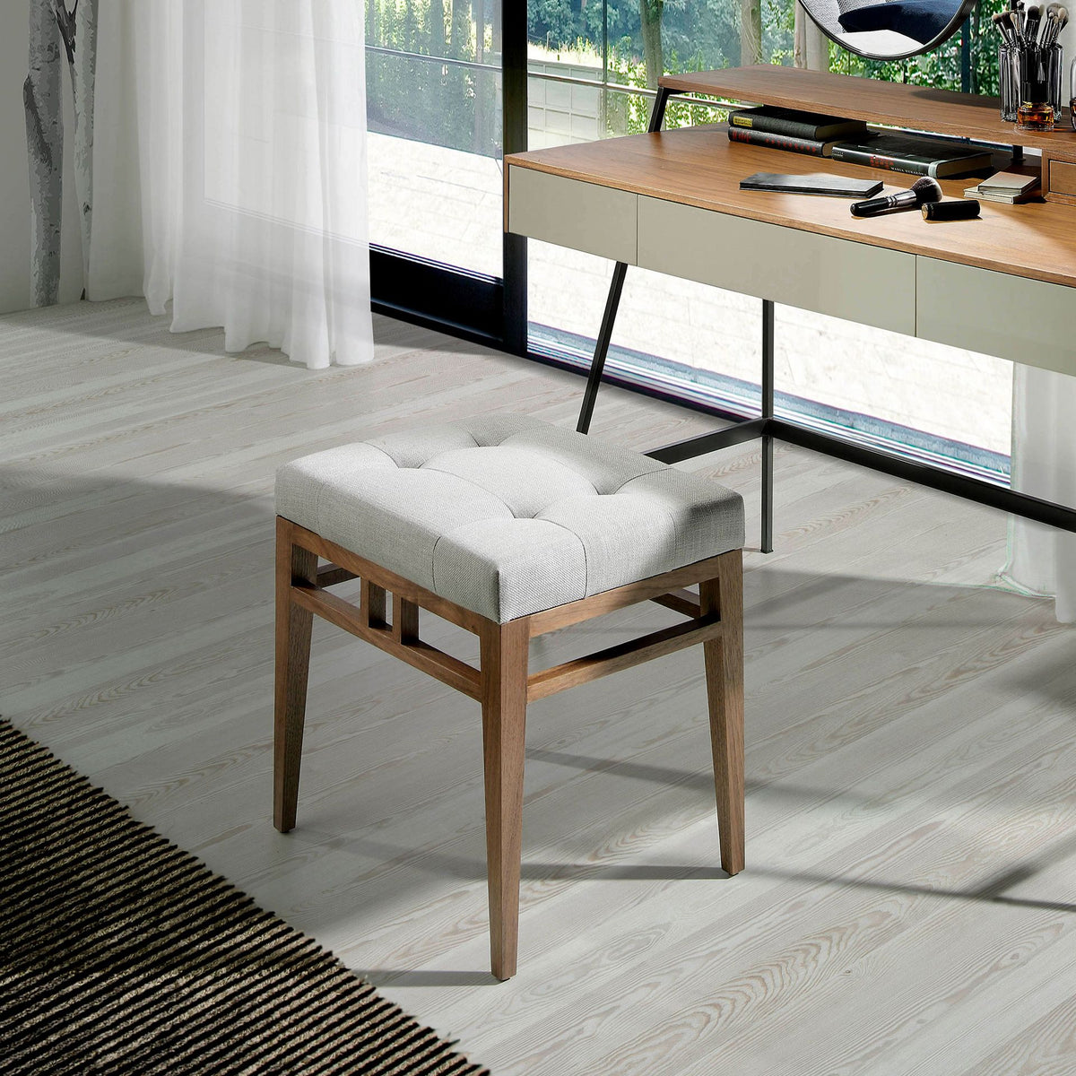 Grey fabric stool
