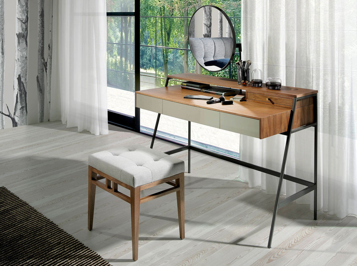 Grey fabric stool
