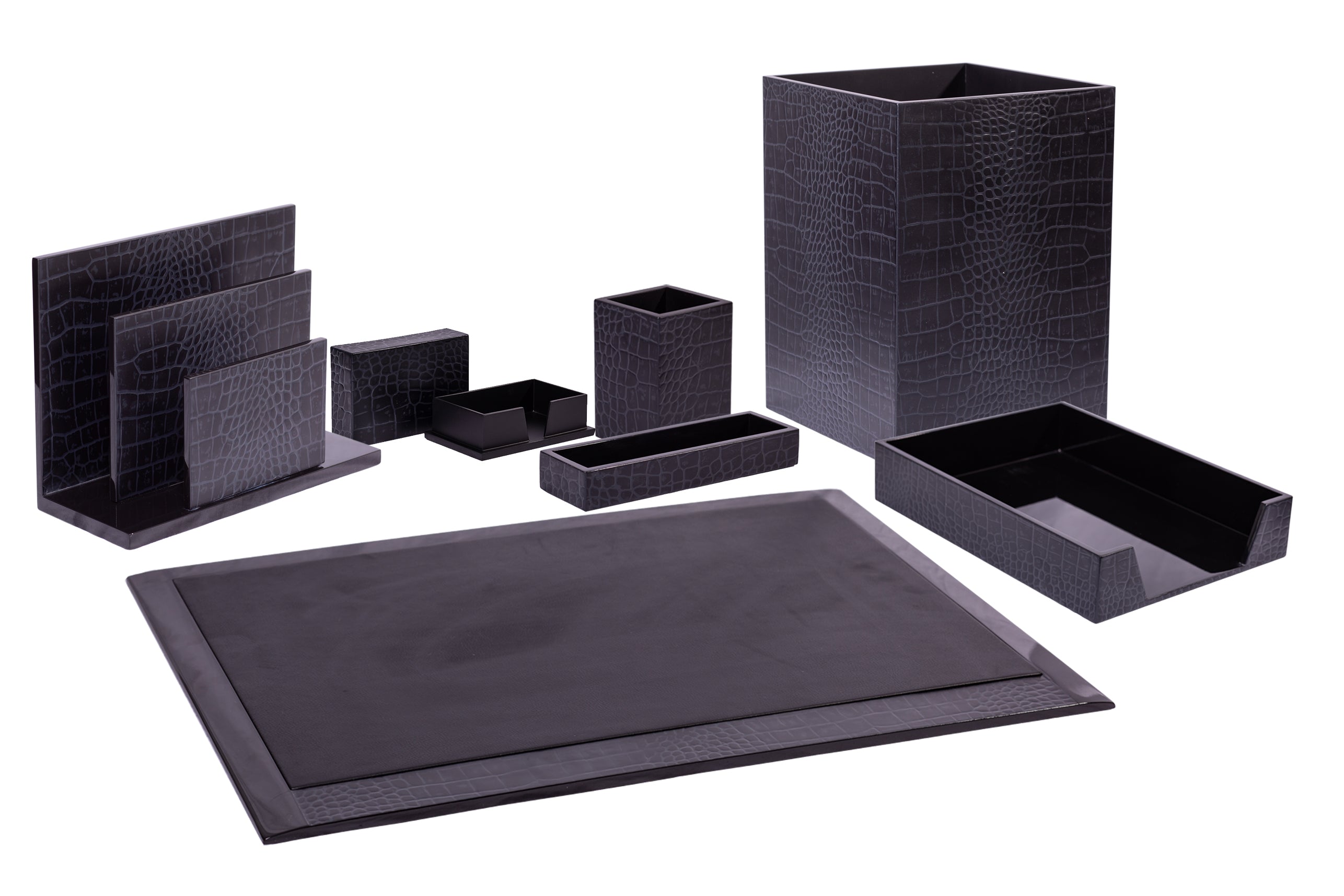Chelsea Luxury Desk Pad – Croc Noir
