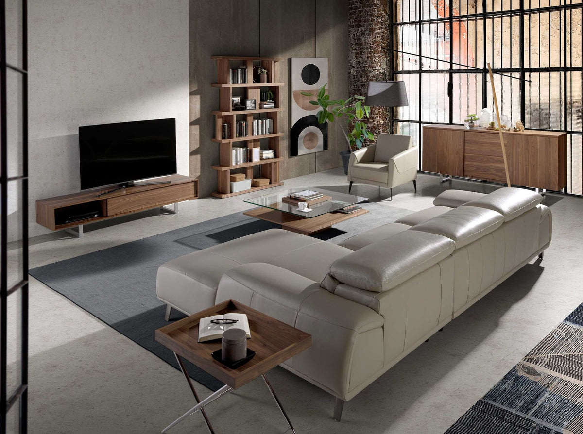 Sideboard walnut and chromed steel