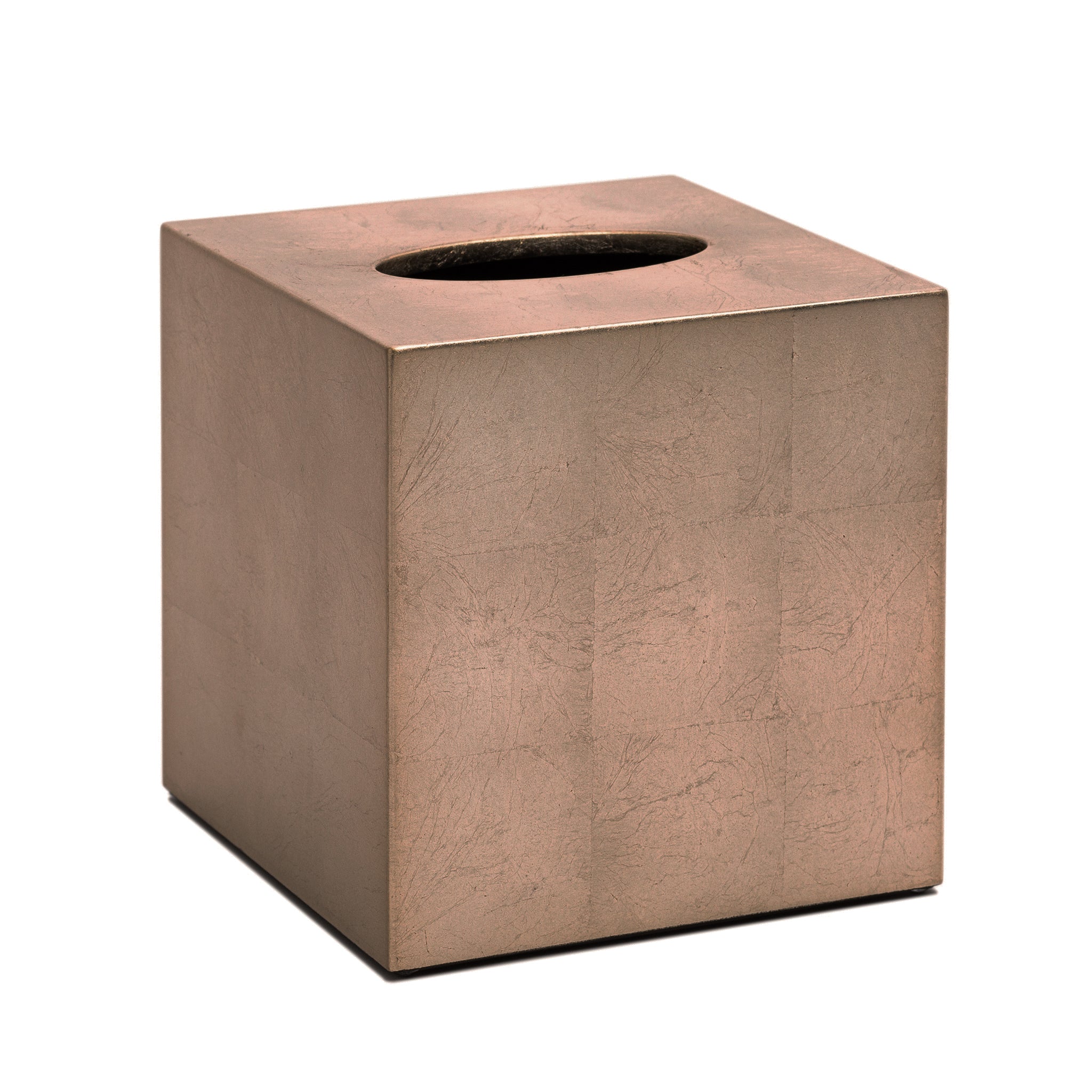 Kensington Luxury Square Tissue Box – Taupe Silver Leaf