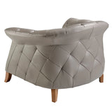 Grey leather armchair