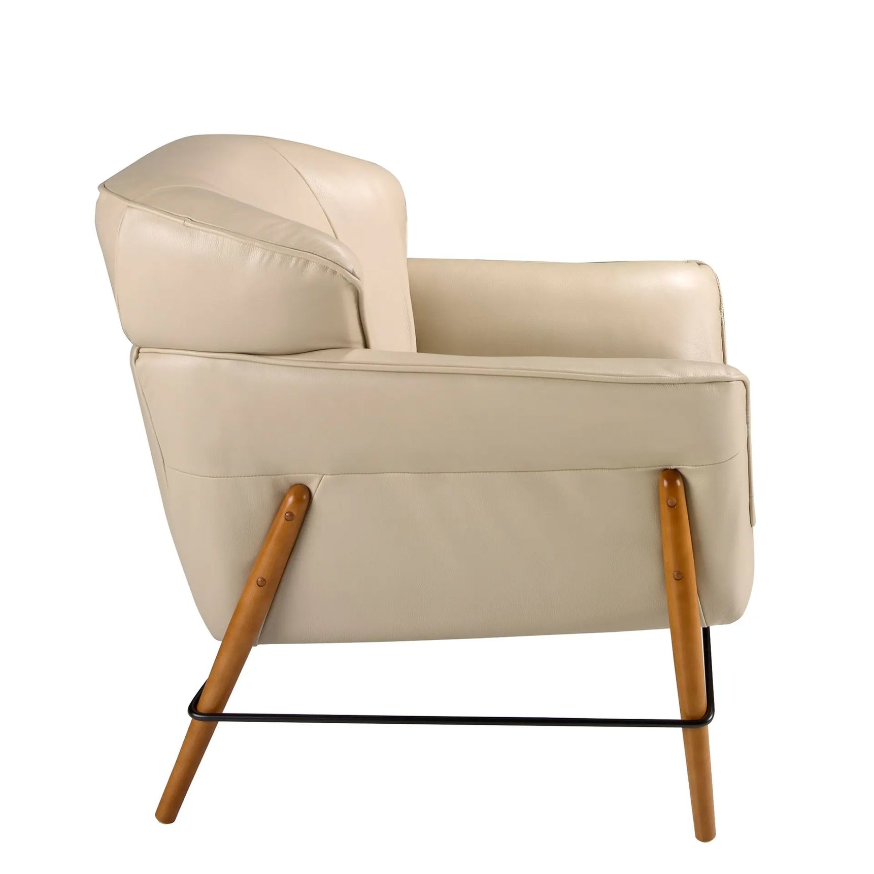 Sand leather armchair