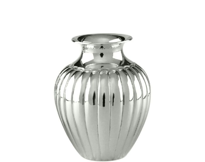 Argenti d'arte - chiselled spanish vase, piemontese embossing h 26 cm