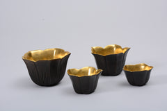 Hasu Luxury Table Bowl – Bronze & Gold Leaf