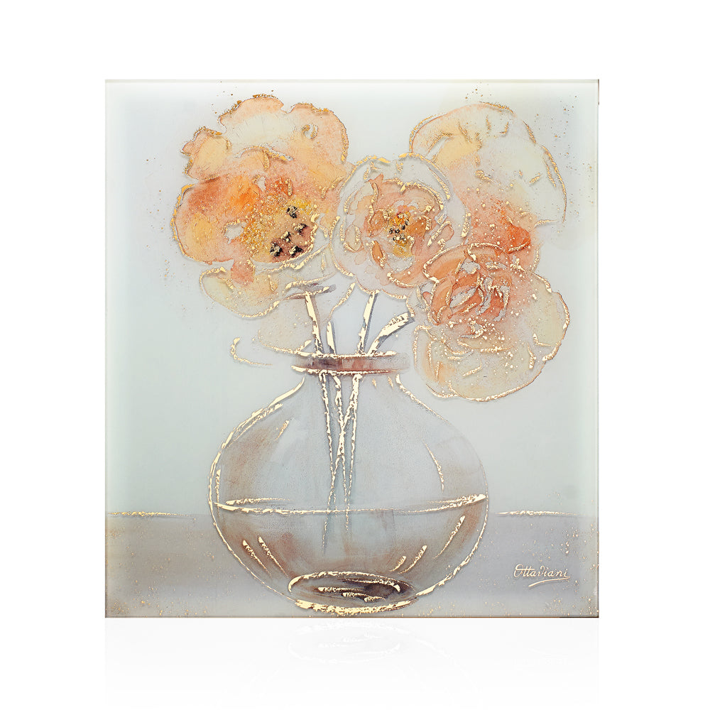 Crystal painting with gold foil Peonies