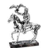 Silver Arabian Rider with Falcon Sculpture by Anglada Esculturas - Alternate Angle