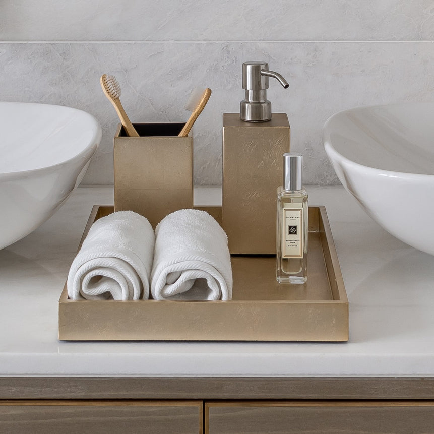 Kensington Luxury Medium Tray – Champagne Silver Leaf