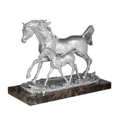 Silver Mare with Foal Sculpture by Anglada Esculturas - Alternate Angle