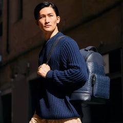 Metro Double Zip Backpack — Smooth Italian Calfskin
