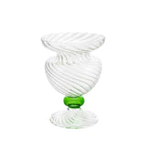 Clo Wave Vase Clear/Green – Artistic Borosilicate Glass Design by Abhika - Alternate Angle