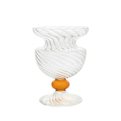 مزهرية كلو ويف كهرمانية شفافة – قطعة زجاجية راقية