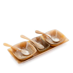 Luxury Horn Tray Spoons 7pcs
