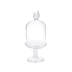 Flo Cake Holder Micro – Handmade Borosilicate Glass Design by Abhika - Alternate Angle