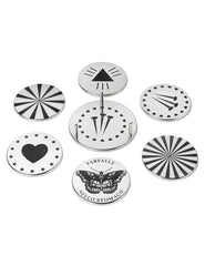 Decor Set – Luxury Coaster Symbol 5 6pcs Silver by Abhika - Main View