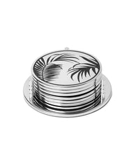 Decor Set – Luxury Coaster Kenzia 5 6pcs Silver by Abhika - Detail View