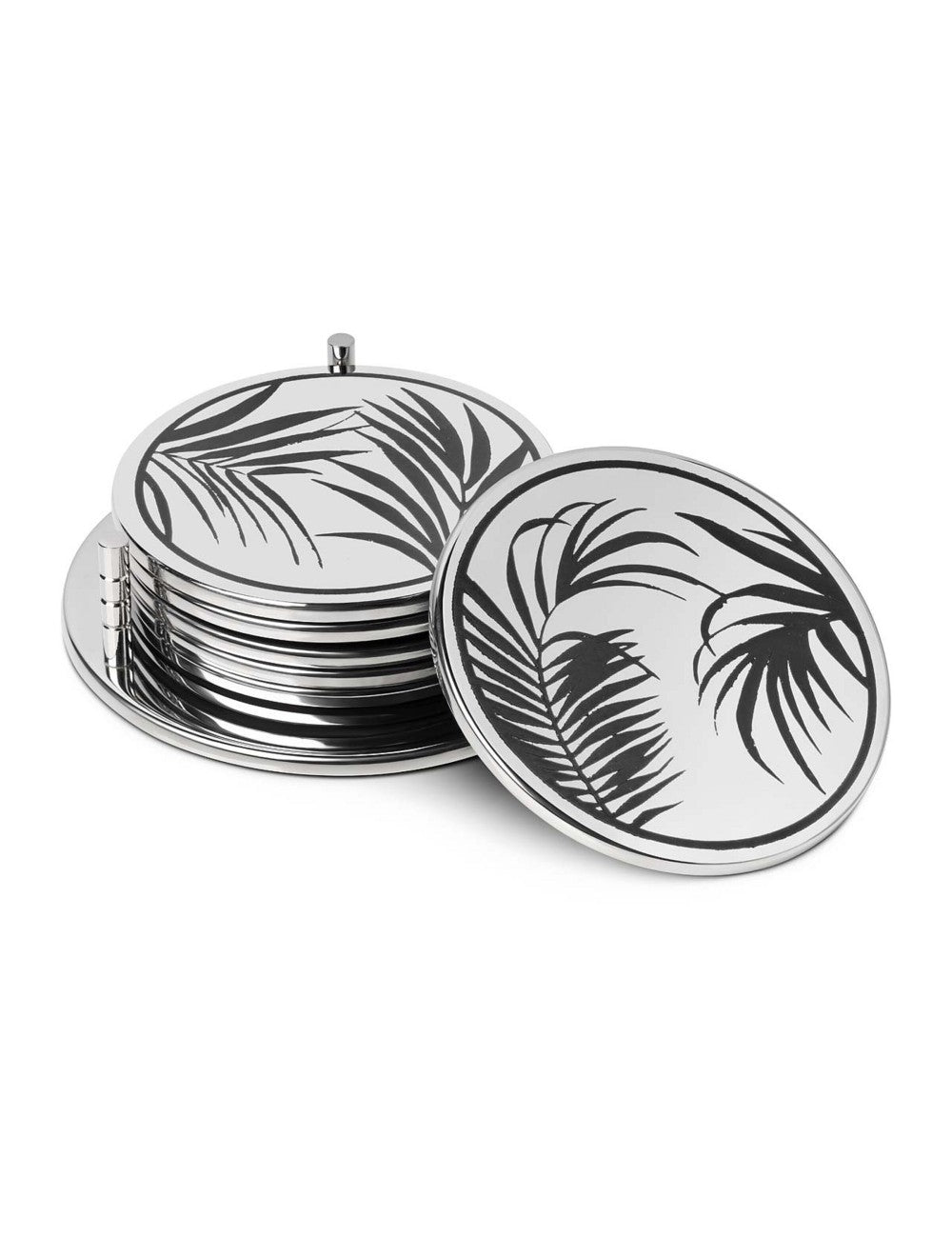 Decor Set – Luxury Coaster Kenzia 5 6pcs Silver by Abhika - Alternate Angle