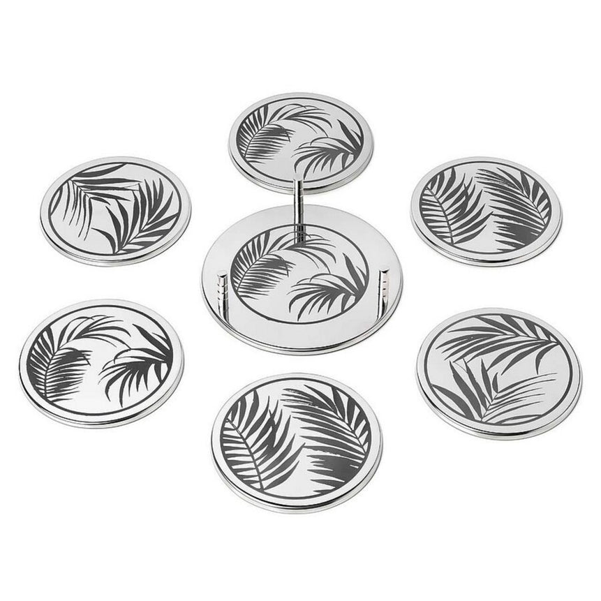 مجموعة قواعد أكواب – سُتَّارات أكواب كينزيا 5 (6 قطع) فضية