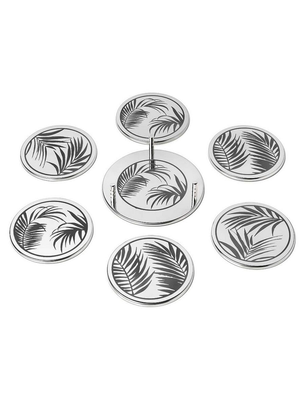 Decor Set – Luxury Coaster Kenzia 5 6pcs Silver by Abhika - Main View