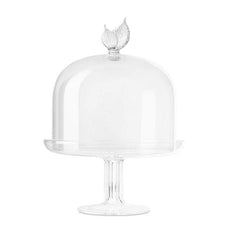 Flo Cake Holder Small – Handmade Borosilicate Glass Design by Abhika - Alternate Angle