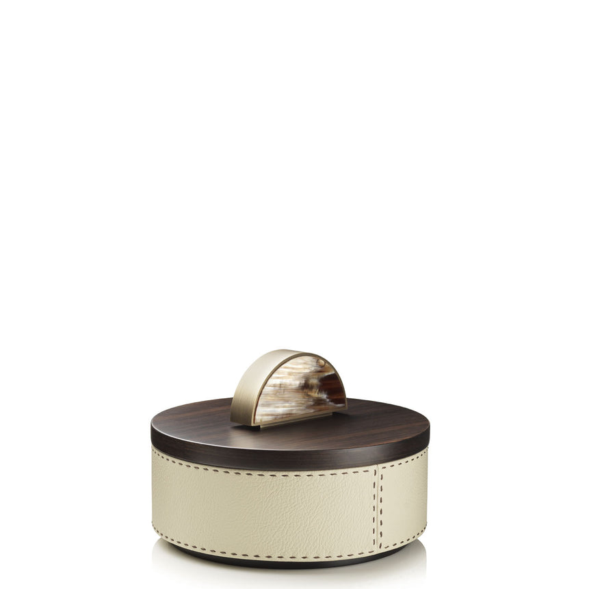 AGNETA Box - Ice-cream colour with handmade dark brown stitching - LAZADO