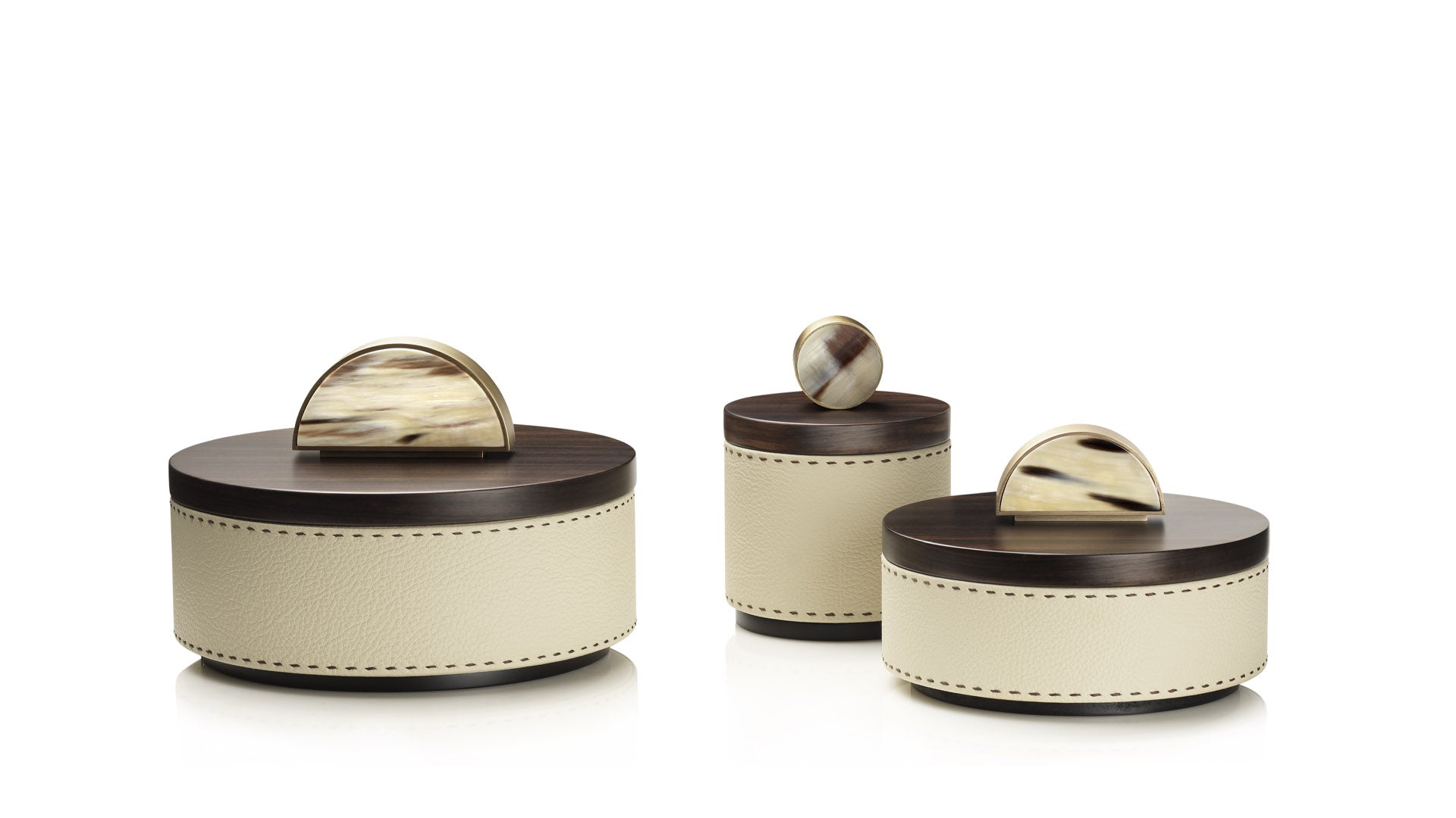 AGNETA Box - Ice-cream colour with handmade dark brown stitching - LAZADO