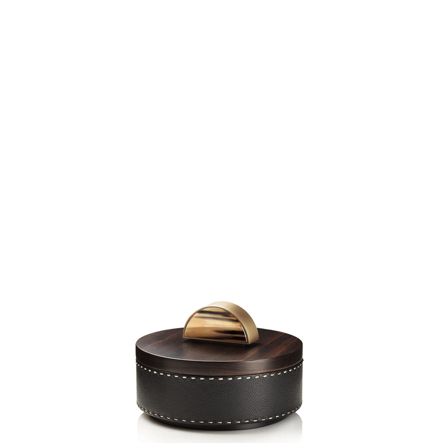 AGNETA Box  - Onyx colour with handmade ivory stitching - LAZADO