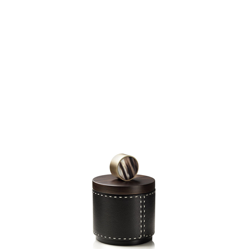 AGNETA Box  - Onyx colour with handmade ivory stitching - LAZADO