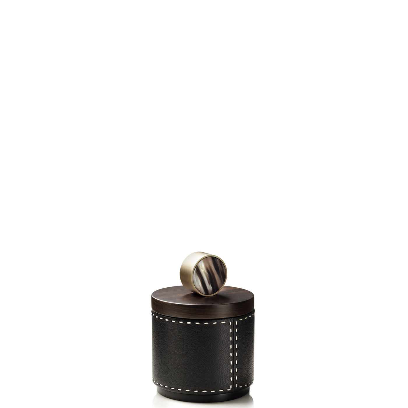 AGNETA Box  - Onyx colour with handmade ivory stitching - LAZADO