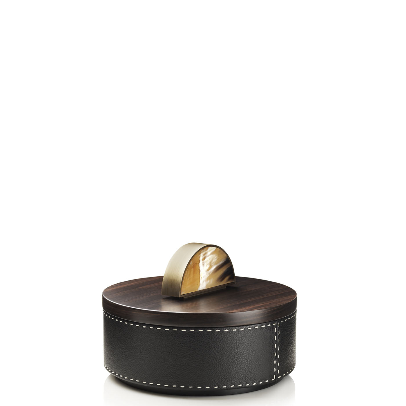 AGNETA Box  - Onyx colour with handmade ivory stitching - LAZADO