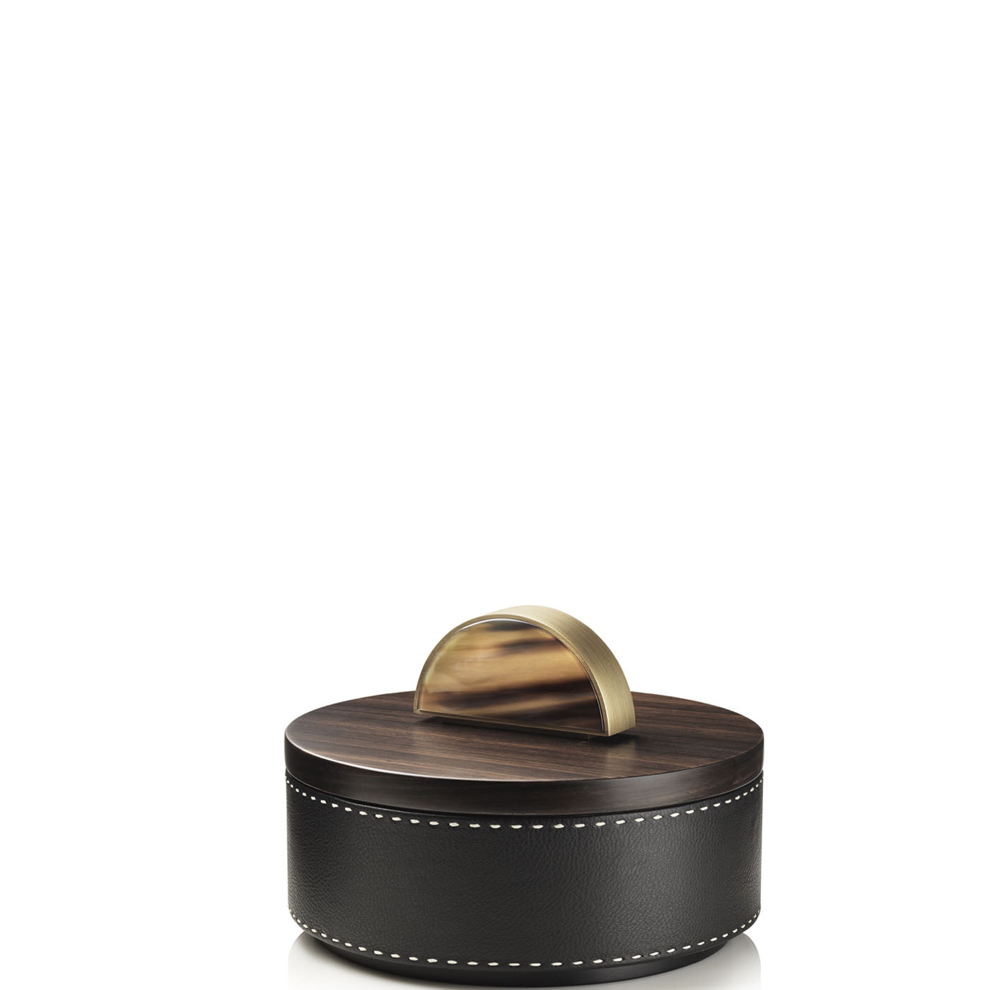 AGNETA Box  - Onyx colour with handmade ivory stitching - LAZADO