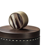 AGNETA Box  - Onyx colour with handmade ivory stitching - LAZADO