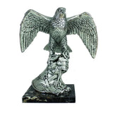 Silver Falcon with Spread Wings on Hand – Luxurious Artistic Sculpture by Anglada Esculturas - Detail View