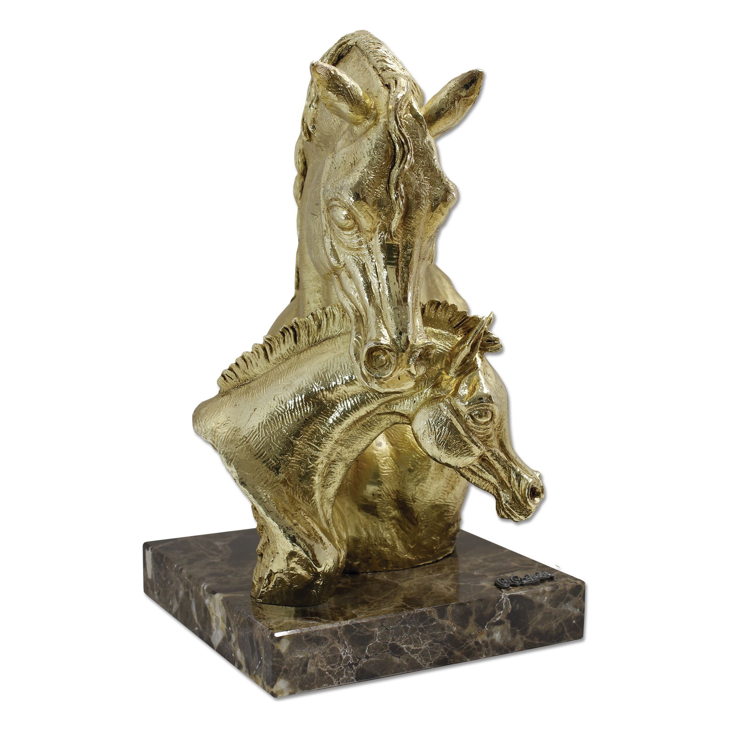Golden Mare with Foal Bust by A. Anglada - Main View