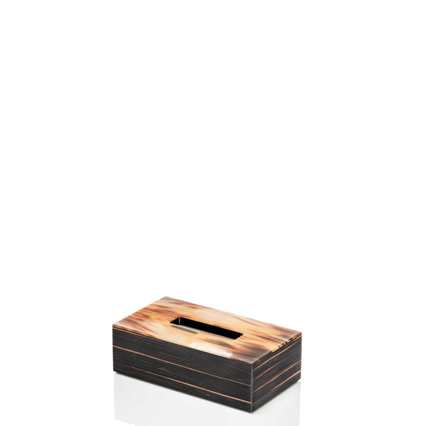 ARMIDA - Tissue box holder in horn and glossy ebony. - LAZADO