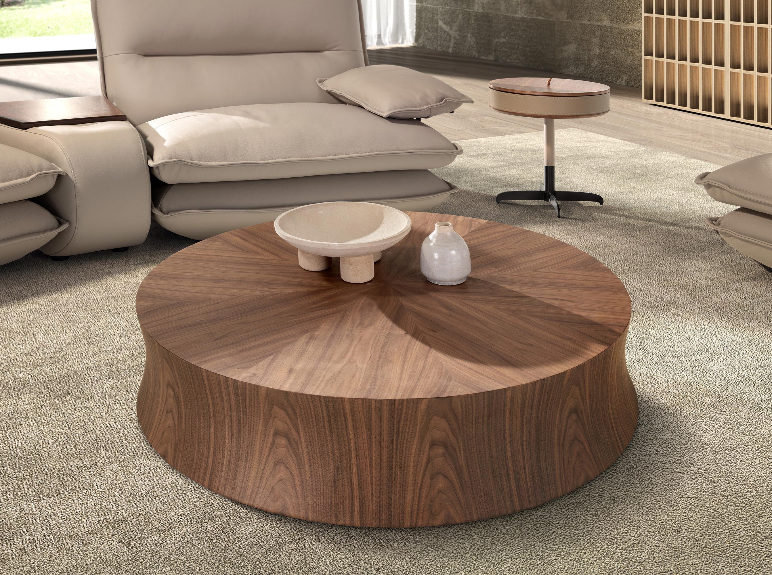 Round Walnut Coffee Table