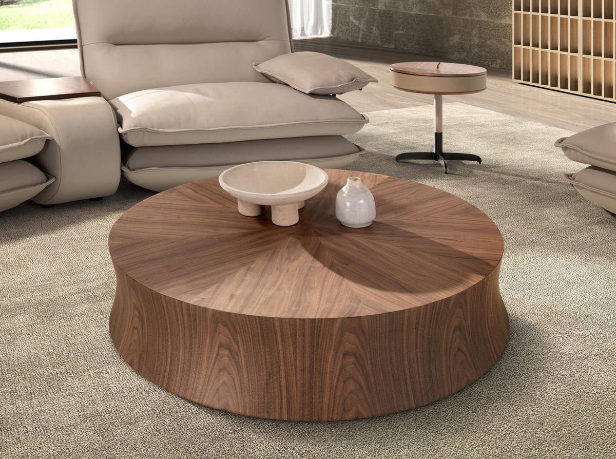 Round Walnut Coffee Table