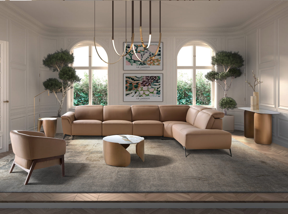 Oval half-round console table in porcelain marble and bronze-coloured steel
