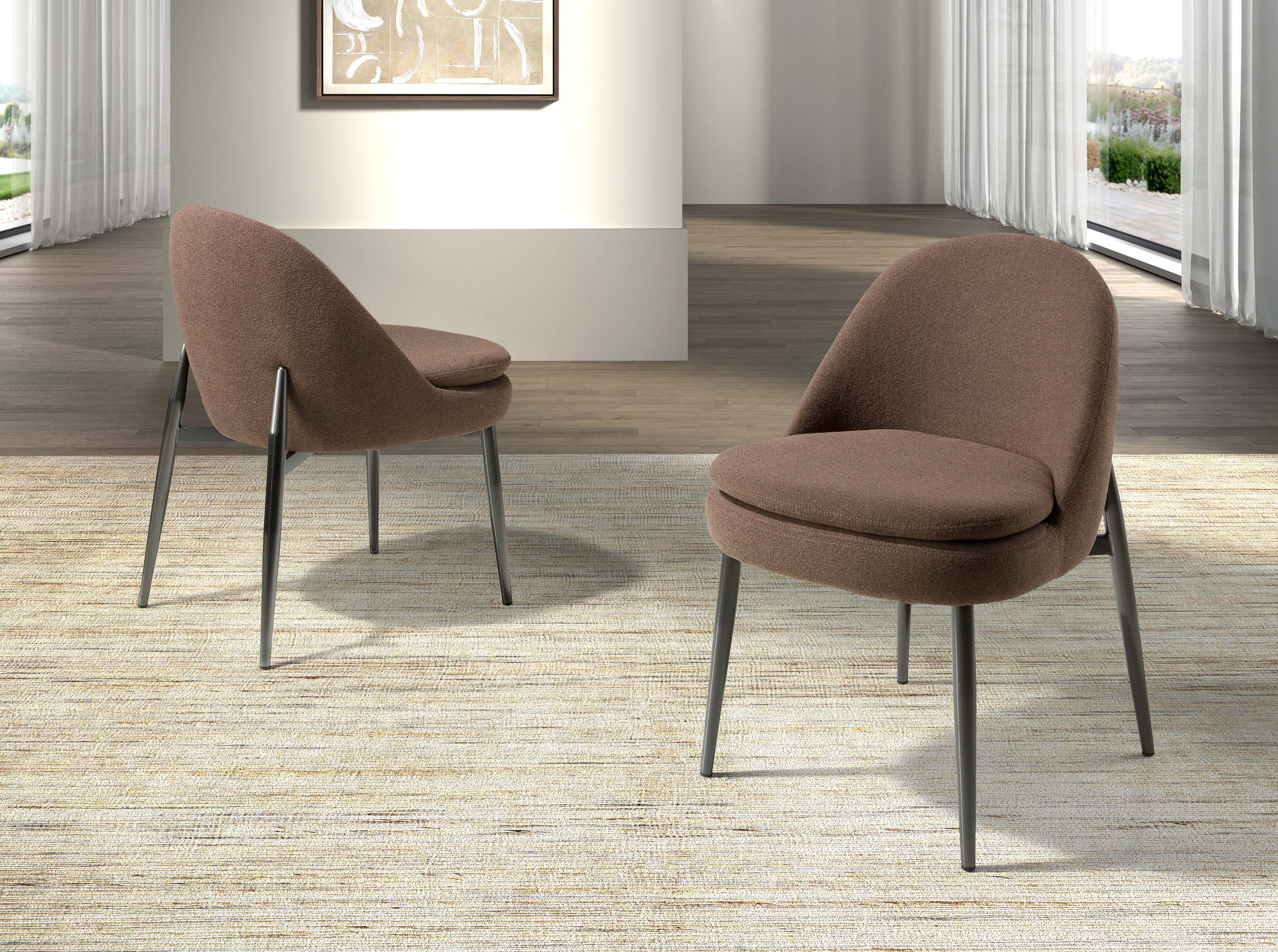 Dark brown fabric chair