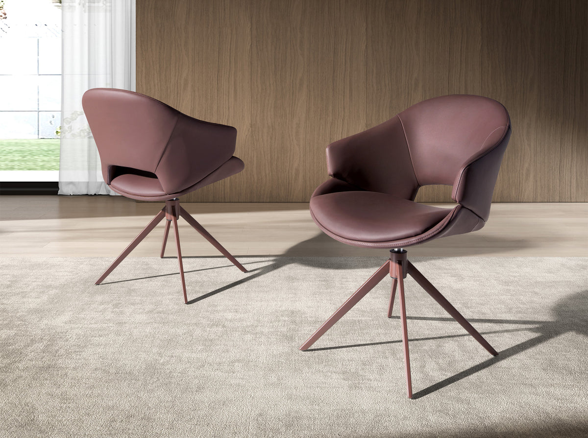 Copper brown leatherette swivel chair