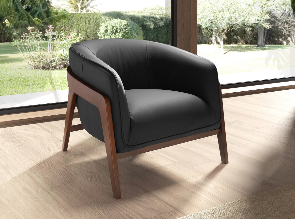 Black leather armchair