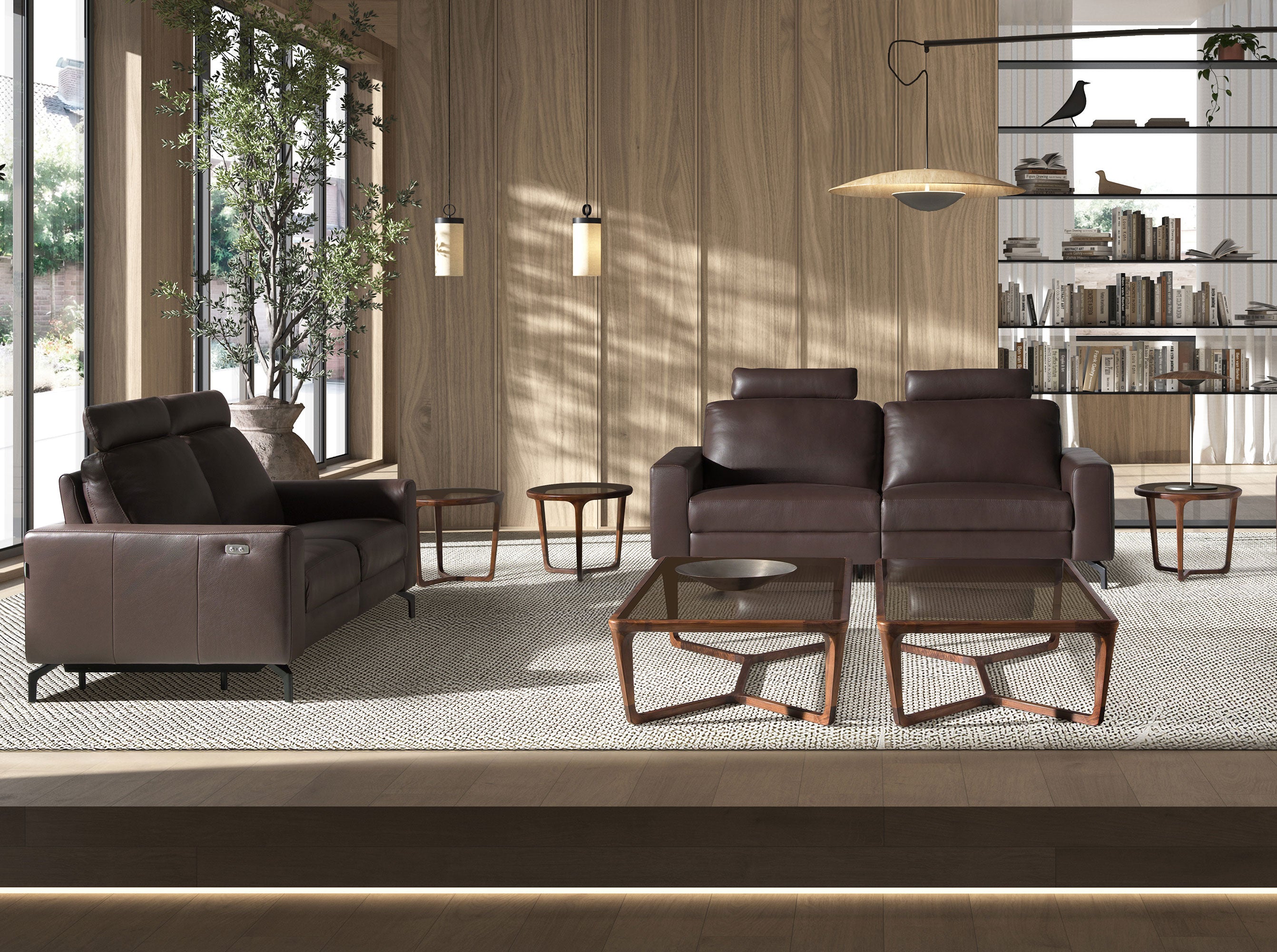 3-Seater Chocolate Brown Leather Recliner Sofa